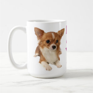 長い毛のチワワの小犬の紫色愛 コーヒーマグカップ