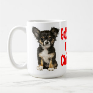長い毛のチワワの小犬の赤愛 コーヒーマグカップ