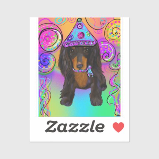 長い毛のブラック＆タン・ドキシ― シール (シート)