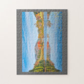 長い池のアカディア国立公園メインの秋 ジグソーパズル (縦)