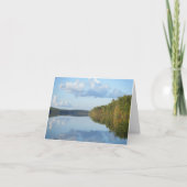 "長い池の秋反射" カード (正面)