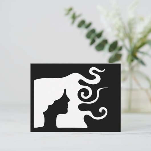 長い波毛の人 ポストカード (スタンド正面)