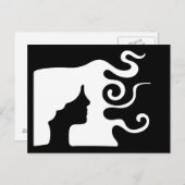 長い波毛の人 ポストカード (正面/裏面)