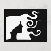 長い波毛の人 ポストカード (正面)