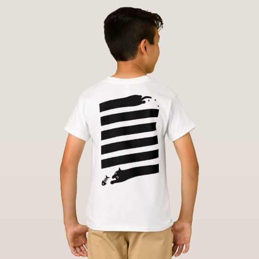 長い猫(_C) Tシャツ (裏面フル)