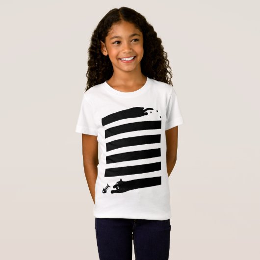 長い猫(_C) Tシャツ (正面フル)