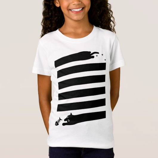 長い猫(_C) Tシャツ (正面)