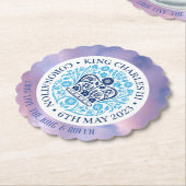 長い王と女王 – 戴冠式。編集可能。 ペーパーコースター (アングル)