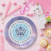 長い王と女王 – 戴冠式。編集可能。 ペーパープレート (パーティー)