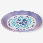 長い王と女王 – 戴冠式。編集可能。 ペーパープレート (アングル)