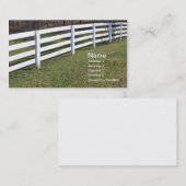 長い白い木製の柱とレールフェンス 名刺 (正面/裏面)