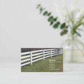 長い白い木製の柱とレールフェンス 名刺 (スタンド正面)