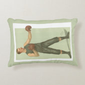 長い緑の幹を持つヴィンテージボクサー アクセントクッション (正面)
