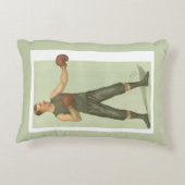 長い緑の幹を持つヴィンテージボクサー アクセントクッション (裏面)