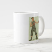 長い緑の幹を持つヴィンテージボクサー ジャンボコーヒーマグカップ (正面右)