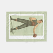 長い緑の幹を持つヴィンテージボクサー フリースブランケット (正面(横))