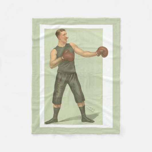 長い緑の幹を持つヴィンテージボクサー フリースブランケット (正面)