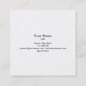 長い美しいまつげ目と眉の手描き スクエア名刺 (裏面)