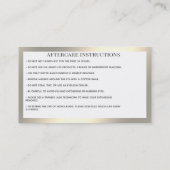 長い美しいまつ毛の拡張アフターケア 名刺 (裏面)