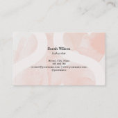 長い美しいまつ毛ほこりっぽいピンクの黒のスクリプト 名刺 (裏面)