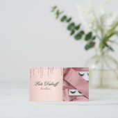 長い美しいまばたき目と眉 名刺 (スタンド正面)