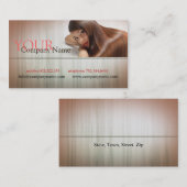 長い美容師のヘアカットの専門家モデル女性 名刺 (正面/裏面)