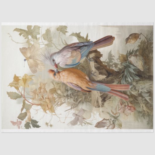 長い羽の鳥 薄葉紙 (正面)