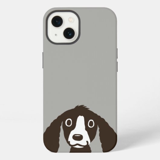 長い耳の犬 かわいいスパニエル iPhoneケース (裏面)