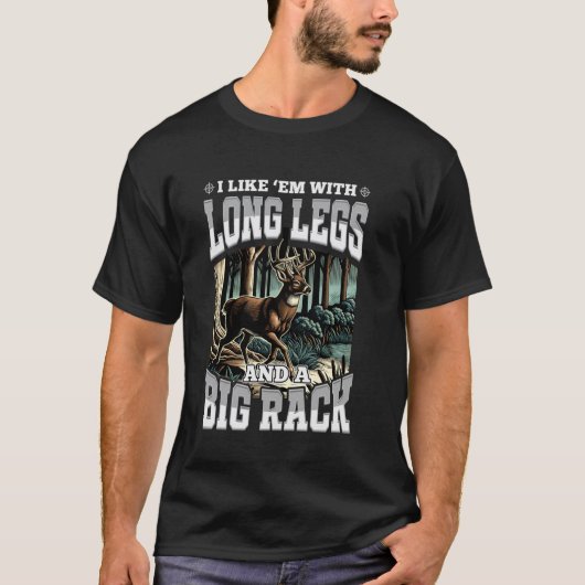 長い脚が好き 情熱的な牡鹿と鹿 Tシャツ (正面)