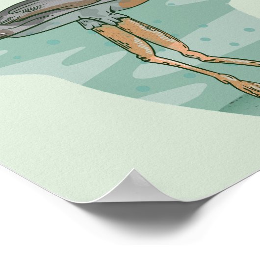 長い脚を持つ背の高い鴨 ポスター (角)