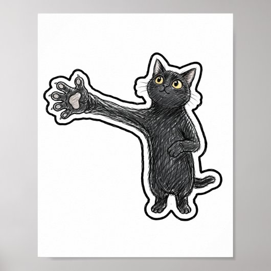 長い腕の黒猫 ポスター (正面)