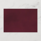 長い茎のブルゴーニュバラエレガントな結婚式のウェブサイト エンクロージャーカード (裏面)