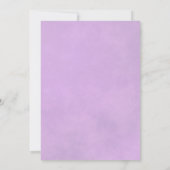 長い茎の薄紫紫のバラエレガントな結婚式 招待状 (裏面)