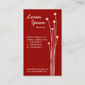 長い茎 – クリーム色の濃い赤 名刺 (裏面)