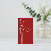 長い茎 – クリーム色の濃い赤 名刺 (スタンド正面)