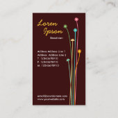 長い茎 – ダークブラウン 名刺 (裏面)