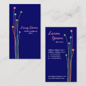 長い茎 – ダークブルー 名刺 (正面/裏面)