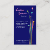 長い茎 – ダークブルー 名刺 (裏面)