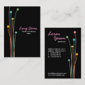 長い茎-黒(ぽっちゃりした) 名刺 (正面/裏面)