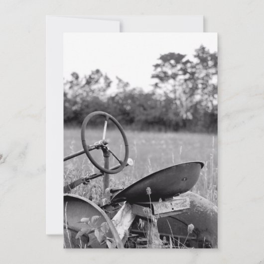 長い草の中のトラクター カード (正面)