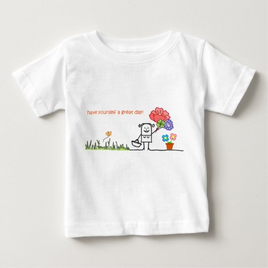 長い袖素晴らしのTシャツを1日持っている ベビーTシャツ (正面)