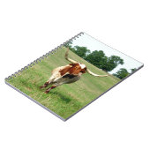 長い角の付いた牛手帳 ノートブック (左側)