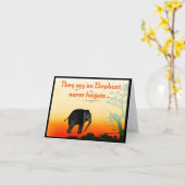 長い誕生日の挨拶、象は忘れ決して。 カード (黄色い花)