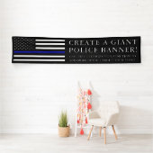 長い警察のテーマの米国旗巨大な| 横断幕 (インサイチュ)