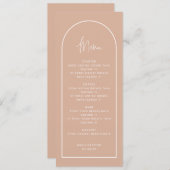 長い赤面ピンクアーチバプティスメニューカード 招待状 (正面/裏面)