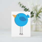 長い足の青い鳥の漫画 ポストカード (スタンド正面)