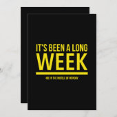 長い週の月曜日に黄色の引用文おもしろいが出た サンキューカード (正面/裏面)