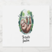 長い野生の動物が疲れている スパークリングワインラベル (シングルラベル)