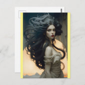 長い野生の髪 ポストカード (正面/裏面)