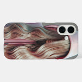 長い金髪の後ろに隠れるティーンエイジャーの女の子 Case-Mate iPhoneケース (裏面 (横))